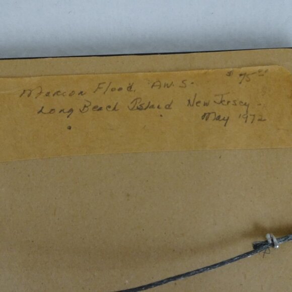 Vintage Painting Long Beach Island NJ Seascape Landscape Ducks in Flight Signed - Picture 8 of 8